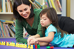Teacher working on Counting with Child